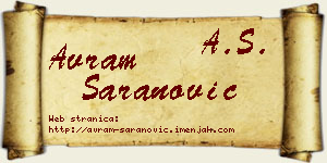 Avram Šaranović vizit kartica